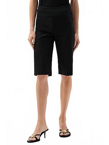 Joseph Ribkoff Stretchable Pull On Bermuda Shorts in Black (view 2)