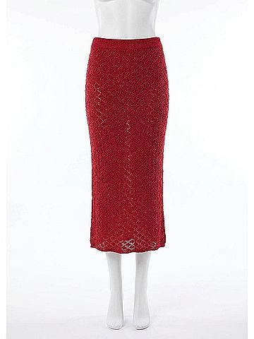 Sadie & Sage Venus Midi Skirt in Red (view 1)