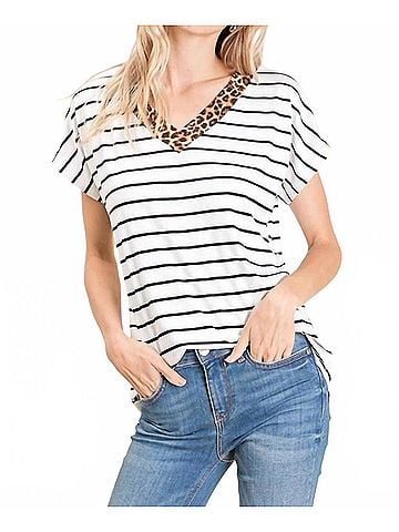 Bombom Striped Top in Ivory (view 2)