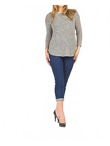 Papillon Basket Weave Sweater in Black (view 2)
