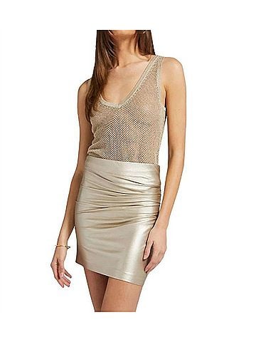 Generation Love Harley Mesh Tank Top in Pale Gold (view 2)