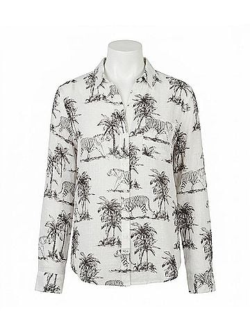 Rails Charli Button-Up Shirt in Ivory Bengal (view 1)