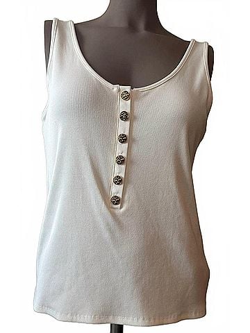 Generation Love Women's Galilea Henley Tank in White (view 2)