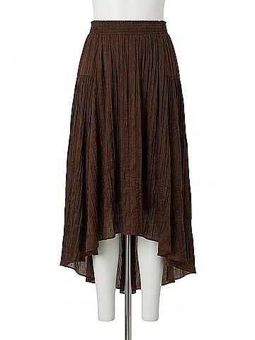 Joseph Ribkoff Pleated Satin Flare Skirt in Mahogany (view 1)
