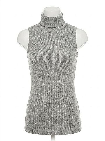 Fifteen Twenty Sleeveless Turtleneck Top in Grey (view 1)