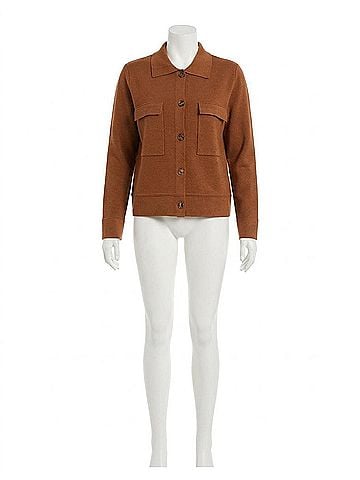 Tribal Button Front Cardigan in Bran (view 1)