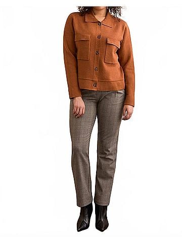 Tribal Button Front Cardigan in Bran (view 2)