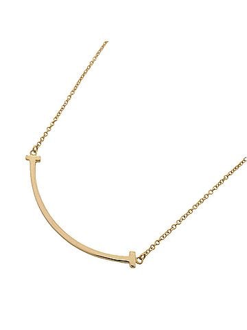 Tiffany & Co. Tiffany &amp; Co. T Smile Small Necklace, 18K Pink Gold, Women's (view 1)