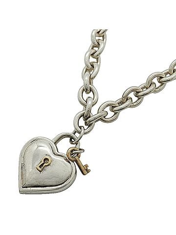 Tiffany & Co. Tiffany &amp; Co. Heart Lock Key Necklace, 18K Yellow Gold (KYG), Sterling Silver 925, Women's (view 1)