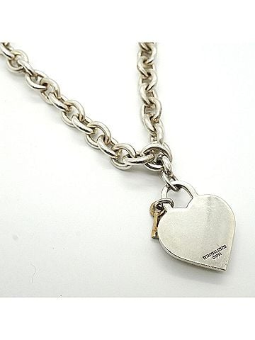 Tiffany & Co. Tiffany &amp; Co. Heart Lock Key Necklace, 18K Yellow Gold (KYG), Sterling Silver 925, Women's (view 2)