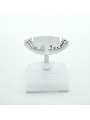 Tiffany & Co. Tiffany &amp; Co. T Smile Mini Earrings, 18K White Gold, Diamond, Women's (view 2)