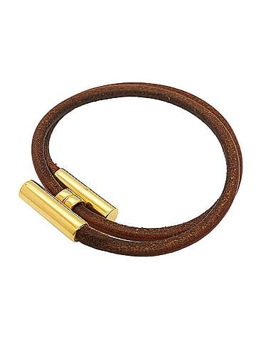 Hermès Hermes Tournis Bracelet, GP Plated Leather, Gold Brown, Women's (view 1)