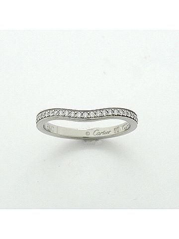 Cartier Cartier Ballerina Half Eternity Ring, Pt950 Platinum, Diamond, Size #50, Ladies (view 2)
