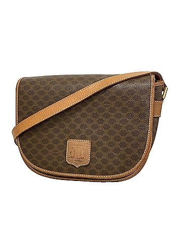 Céline Celine Macadam Shoulder Bag, Brown, Women's (view 1)