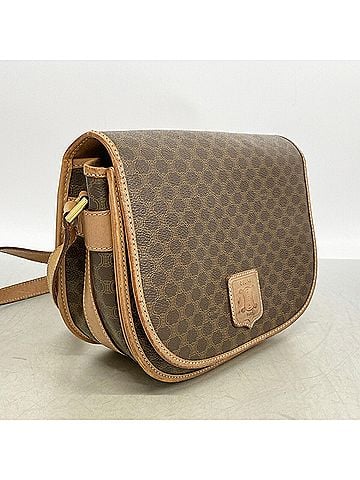 Céline Celine Macadam Shoulder Bag, Brown, Women's (view 2)
