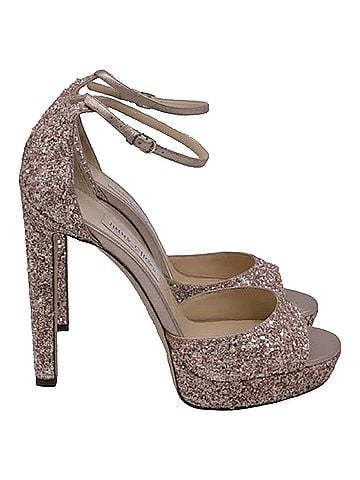 Jimmy Choo Jimmy Choo Max 150 Platform Sandals in Pink Glitter (view 1)