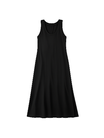 Pact Black Softspun Tank Midi Dress (view 1)