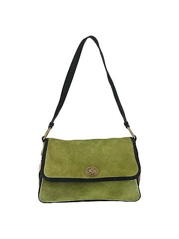 Miu Miu Vintage Flap Bag Suede Green Suede Handbag (view 1)