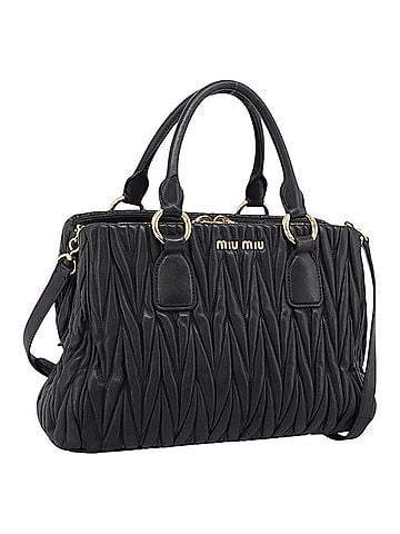 Miu Miu Madras Bowler Matelasse Leather Black Leather Handbag (view 1)