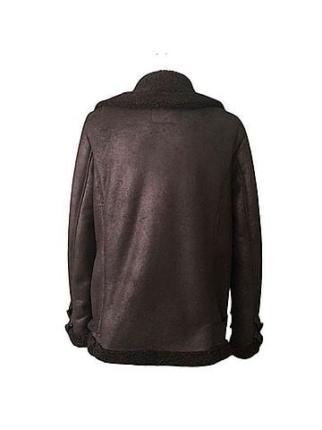American Eagle Outfitters Faux Suede Sherpa Moto Jacket Jacket (view 2)