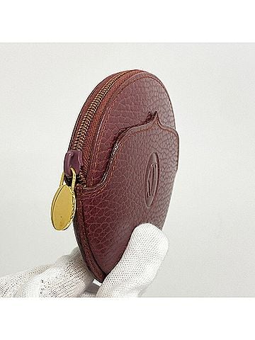Cartier Cartier Must Leather Wallet/Coin Case, Bordeaux, Women's (view 2)