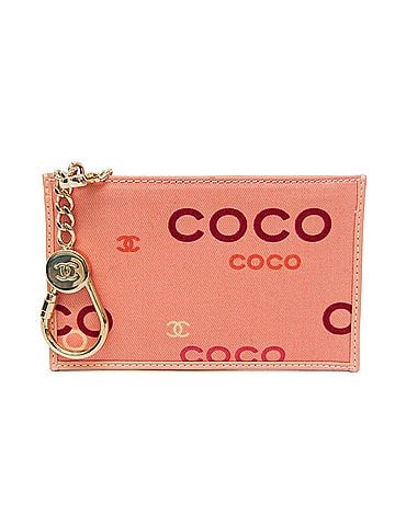 Chanel Chanel Key Pouch Coin Pouch Women's Canvas Coin Purse/coin Case Pink (view 1)