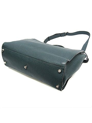 Fendi Fendi Selleria Peekaboo 7VA388 Women,Men Leather Document Case,Shoulder Bag Blue Green (view 2)