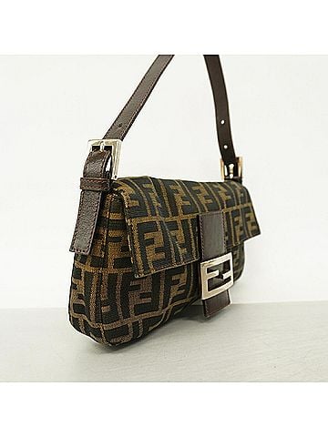 Fendi Fendi Zucca Mamma Bucket Nylon Canvas Handbag, Brown, Women's (view 2)