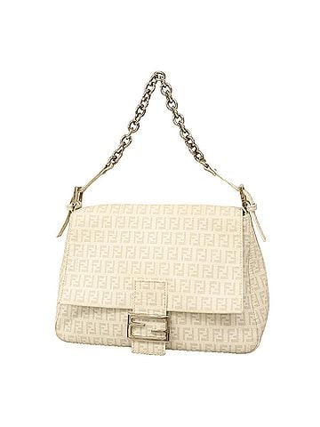 Fendi Fendi Zucchino Mamma Bucket Handbag, White, Women's (view 1)