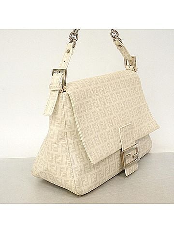 Fendi Fendi Zucchino Mamma Bucket Handbag, White, Women's (view 2)