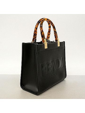 Fendi Fendi Sunshine Leather Handbag, Black, Women's (view 2)