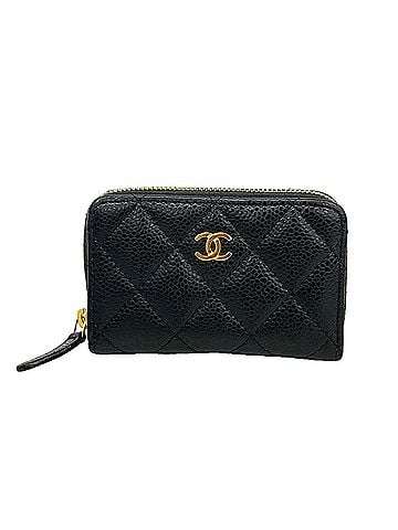 Chanel Chanel Matelassé Caviar Leather Wallet/Coin Case, Black, for Men and Women (view 1)