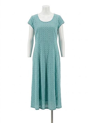 Grizas Women's Cappped Midi Dress in Soft Green (view 1)