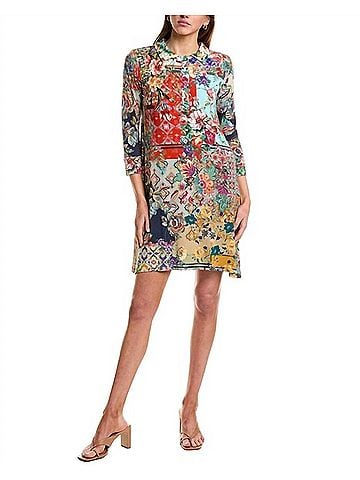 Johnny Was Otti Polo Tunic Dress in Multi (view 2)