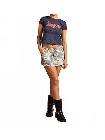 Rusty Mile Low Rise Mini Skirt in Camo (view 2)