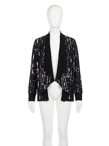 Sympli Key Reversible Jacket in Drifting Lines Black (view 1)