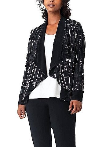 Sympli Key Reversible Jacket in Drifting Lines Black (view 2)