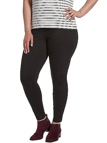 Hue Women's Ultra Soft High Waist Denim Leggings in Black (view 2)