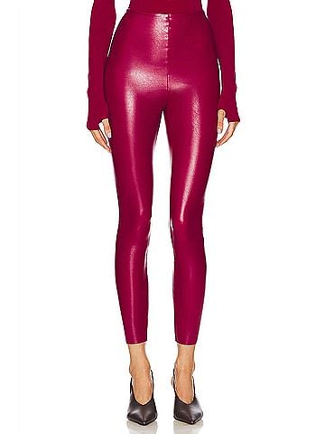 Commando Faux Leather Legging in Raspberry (view 2)