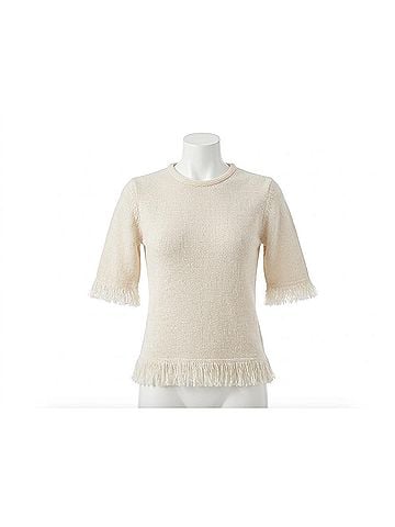 Spartina 449 Sofia Fringe Sweater in Antique White (view 1)