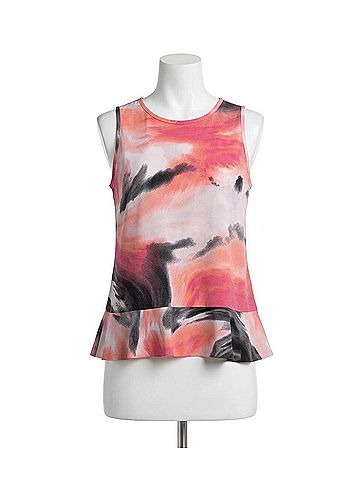 Sympli Sleeveless Peplum Top in Marble (view 1)