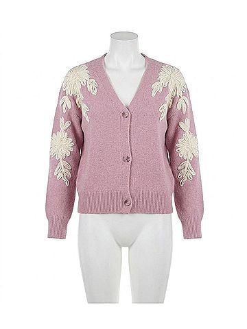 Rain + Rose Beatrix Floral Cardigan in Pink (view 1)