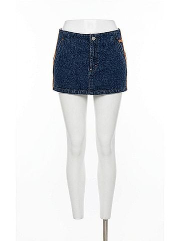 Rusty Webber Denim Low Rise Micro Mini Skirt in Indigo (view 1)