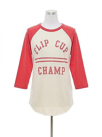 Junk Food Flip Cup Champ Baseball Graphic Tee in White (view 1)