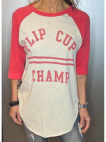 Junk Food Flip Cup Champ Baseball Graphic Tee in White (view 2)