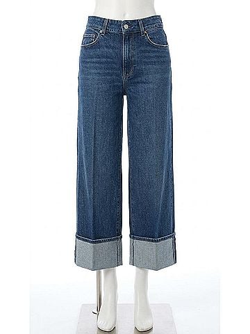 Paige Sasha Ankle Wide Cuff Wide Leg Jeans in Sound Check (view 1)