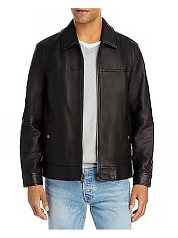 Andrew Marc Men's Rockaway Leather Jacket in Black (view 2)