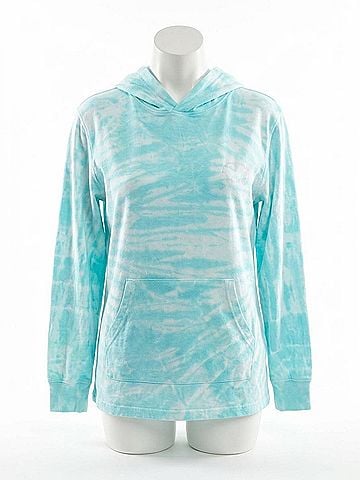 Ivory Ella Hoodie Shirt in Light Blue Tie Dye (view 1)