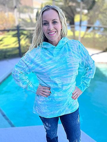 Ivory Ella Hoodie Shirt in Light Blue Tie Dye (view 2)
