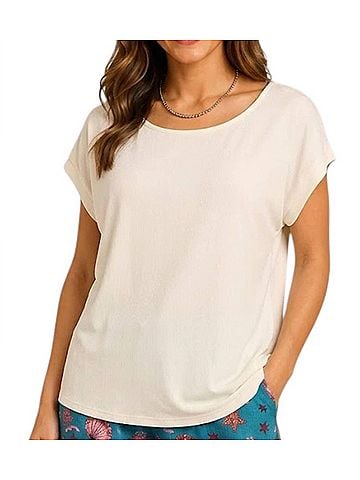 Isle Apparel Easy Breezy Pintuck Tee in White (view 2)